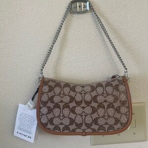 COACH CRYSTAL Swinger Signature Jacquard Shoulder Bag